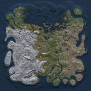 Thumbnail Rust Map: Procedural Map, Size: 4500, Seed: 1393317132, 16 Monuments