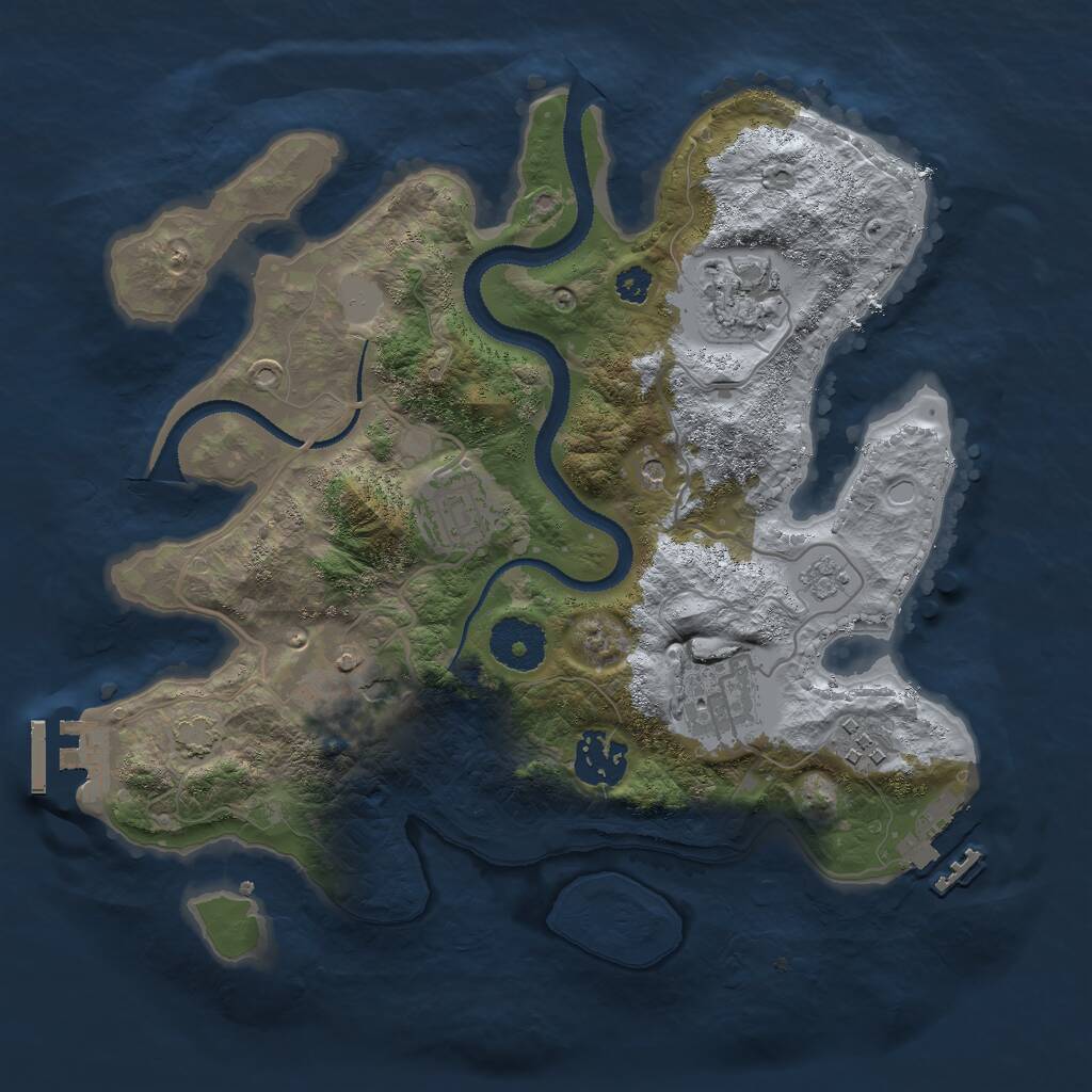 Rust Map: Procedural Map, Size: 3000, Seed: 913486642, 12 Monuments