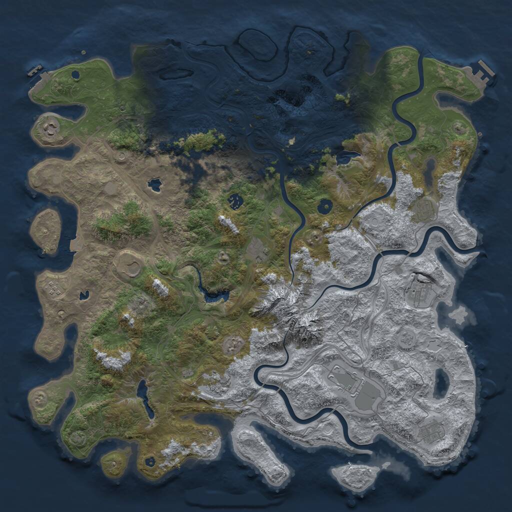 Rust Map: Procedural Map, Size: 5000, Seed: 44969281, 17 Monuments