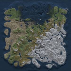 Thumbnail Rust Map: Procedural Map, Size: 5000, Seed: 44969281, 17 Monuments