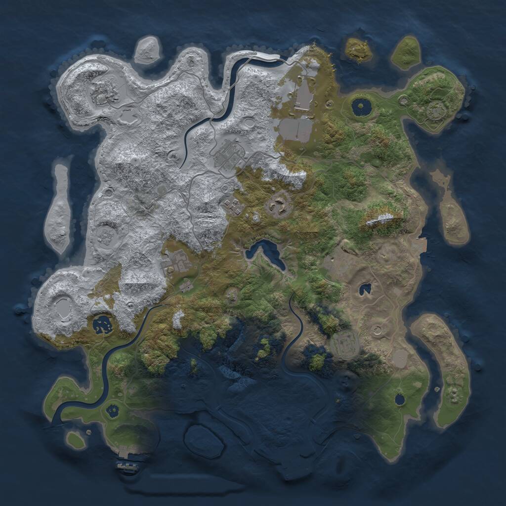 Rust Map: Procedural Map, Size: 4000, Seed: 45695, 15 Monuments