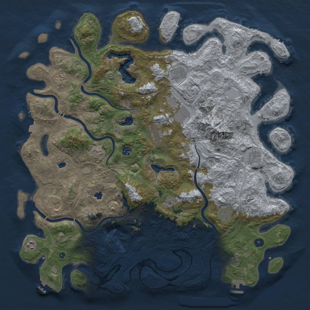 Rust Map: Procedural Map, Size: 5000, Seed: 4022026, 17 Monuments