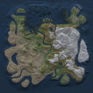 Thumbnail Rust Map: Procedural Map, Size: 3750, Seed: 2026684654, 13 Monuments