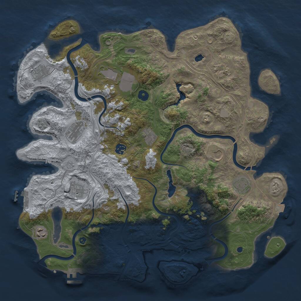 Rust Map: Procedural Map, Size: 4250, Seed: 1137636016, 17 Monuments