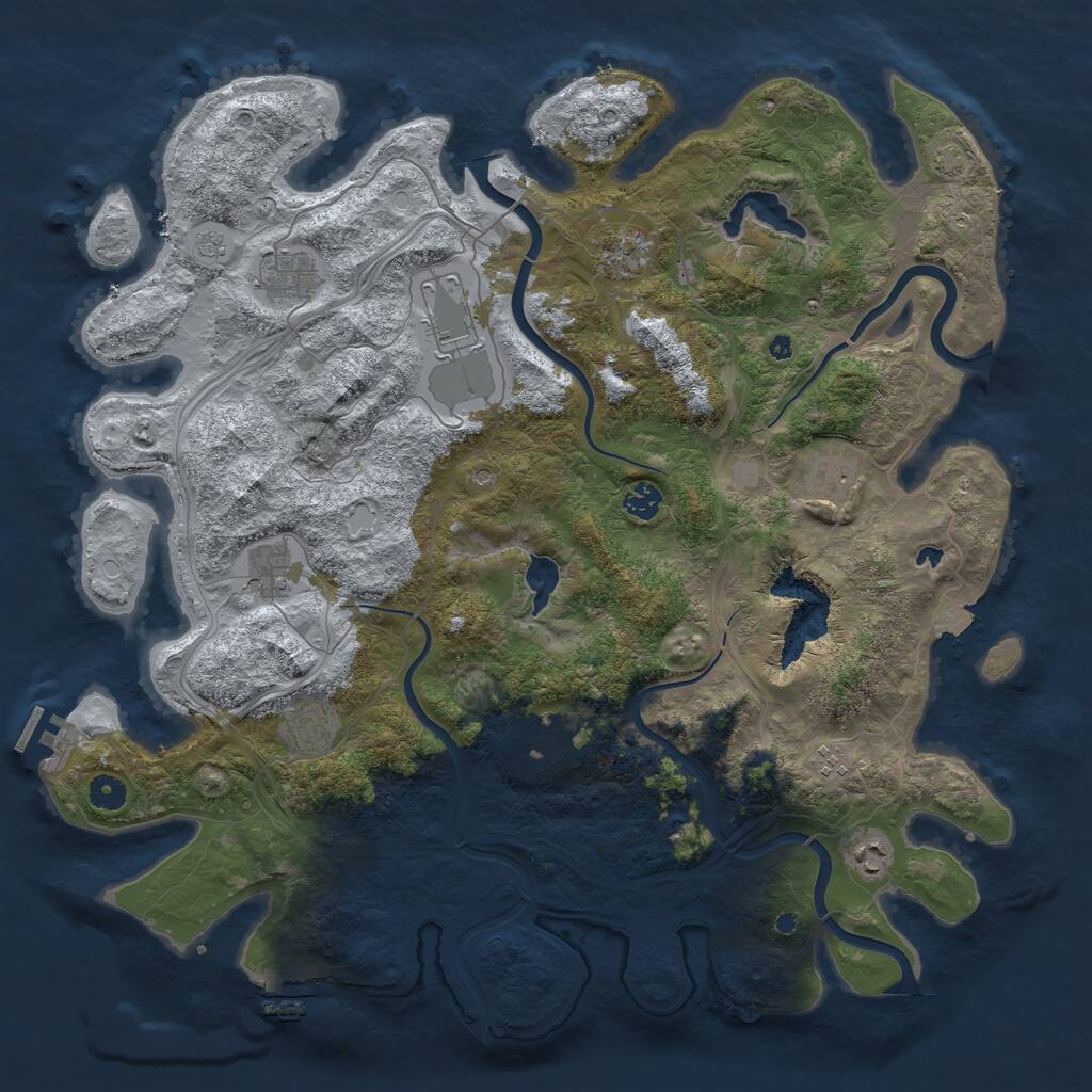 Rust Map: Procedural Map, Size: 4500, Seed: 199921616, 16 Monuments