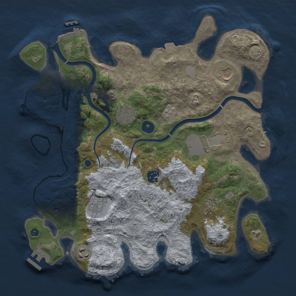 Rust Map: Procedural Map, Size: 3600, Seed: 14563987, 14 Monuments