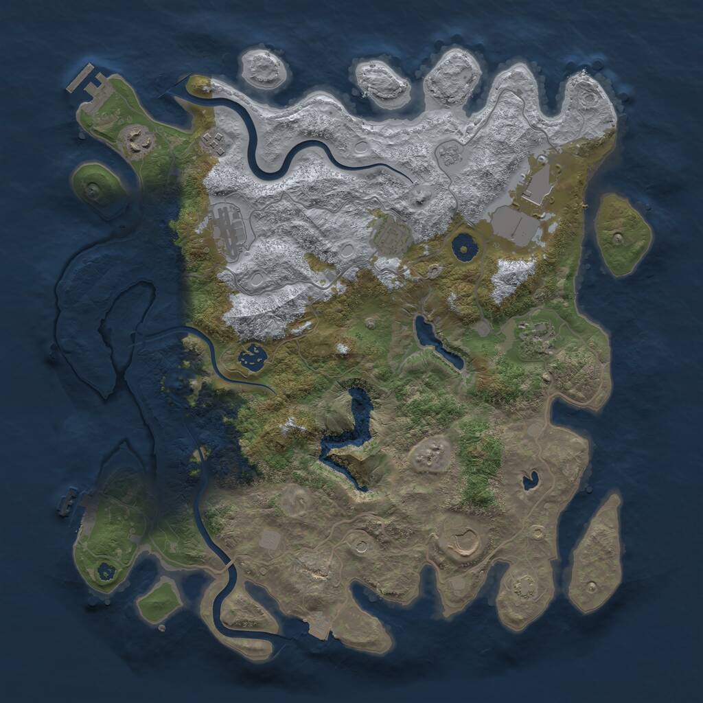 Rust Map: Procedural Map, Size: 4000, Seed: 1912214724, 14 Monuments