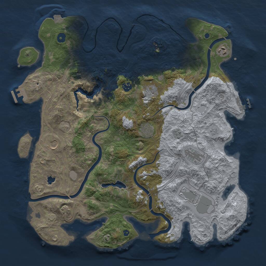 Rust Map: Procedural Map, Size: 4250, Seed: 1289664257, 14 Monuments