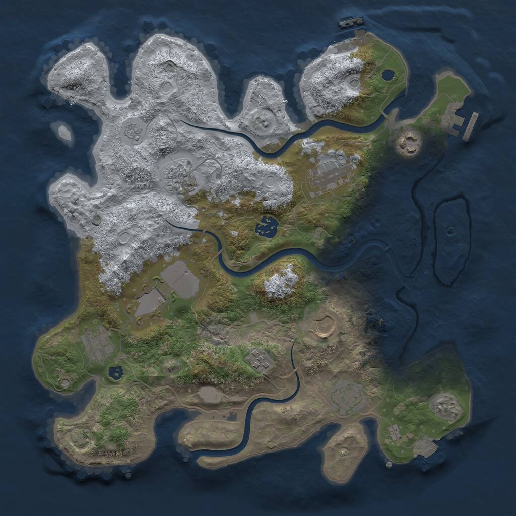 Rust Map: Procedural Map, Size: 3500, Seed: 1950889208, 15 Monuments