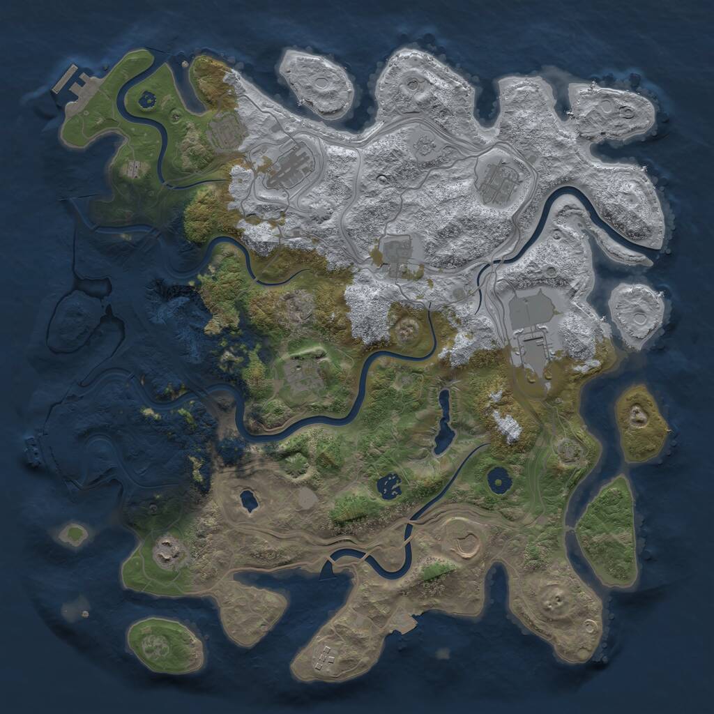 Rust Map: Procedural Map, Size: 4250, Seed: 510633205, 16 Monuments
