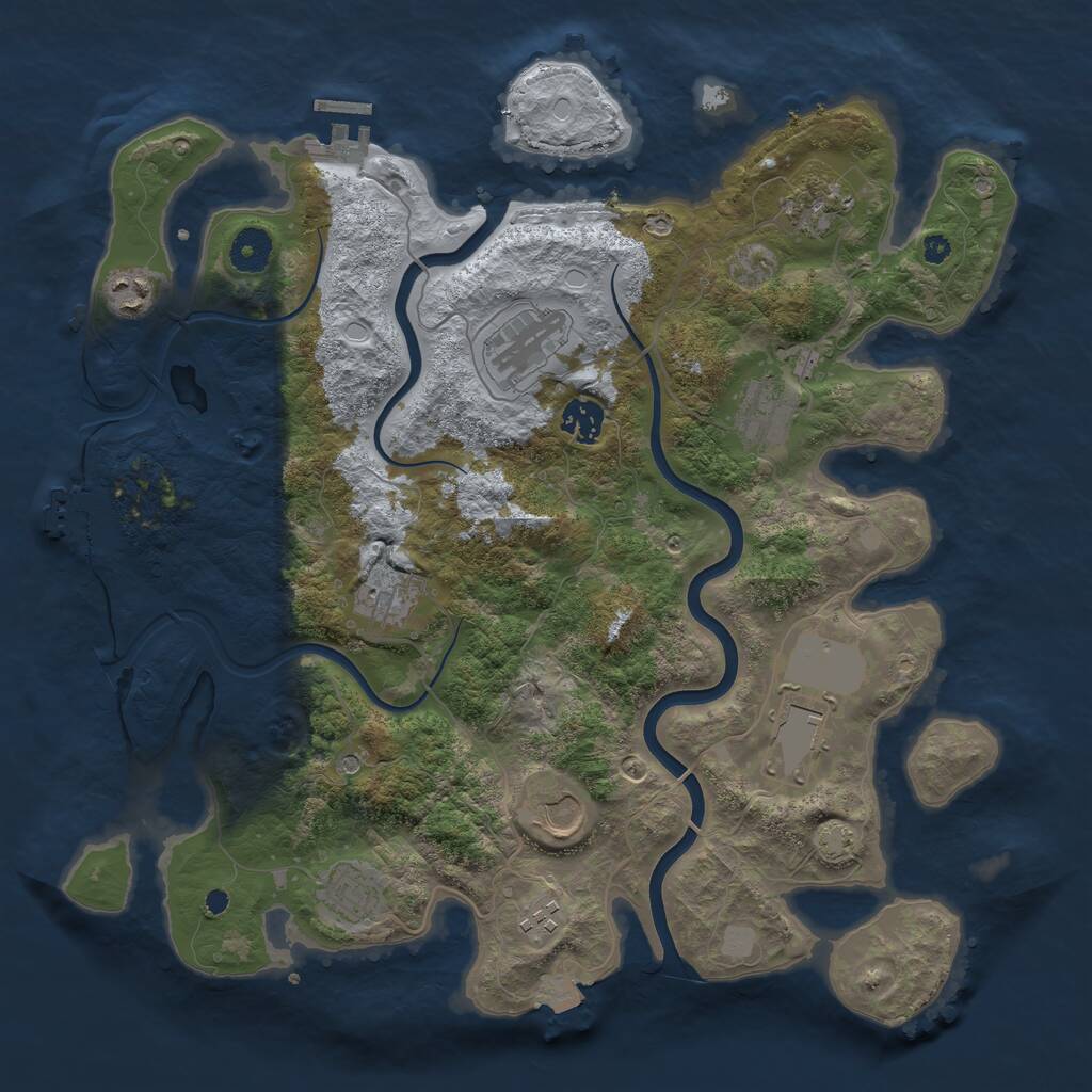 Rust Map: Procedural Map, Size: 3800, Seed: 19326, 15 Monuments