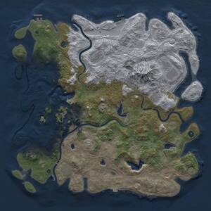 Thumbnail Rust Map: Procedural Map, Size: 5000, Seed: 458673, 17 Monuments