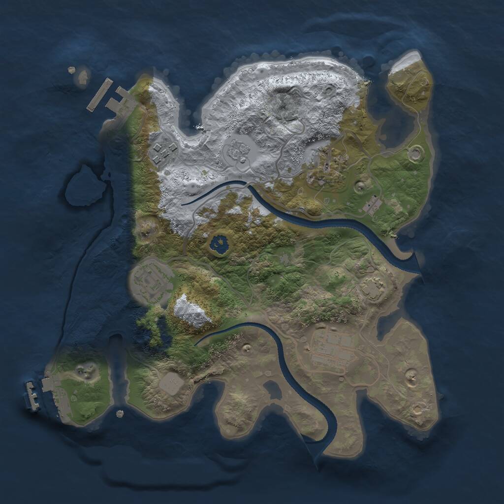 Rust Map: Procedural Map, Size: 2700, Seed: 1881579364, 9 Monuments
