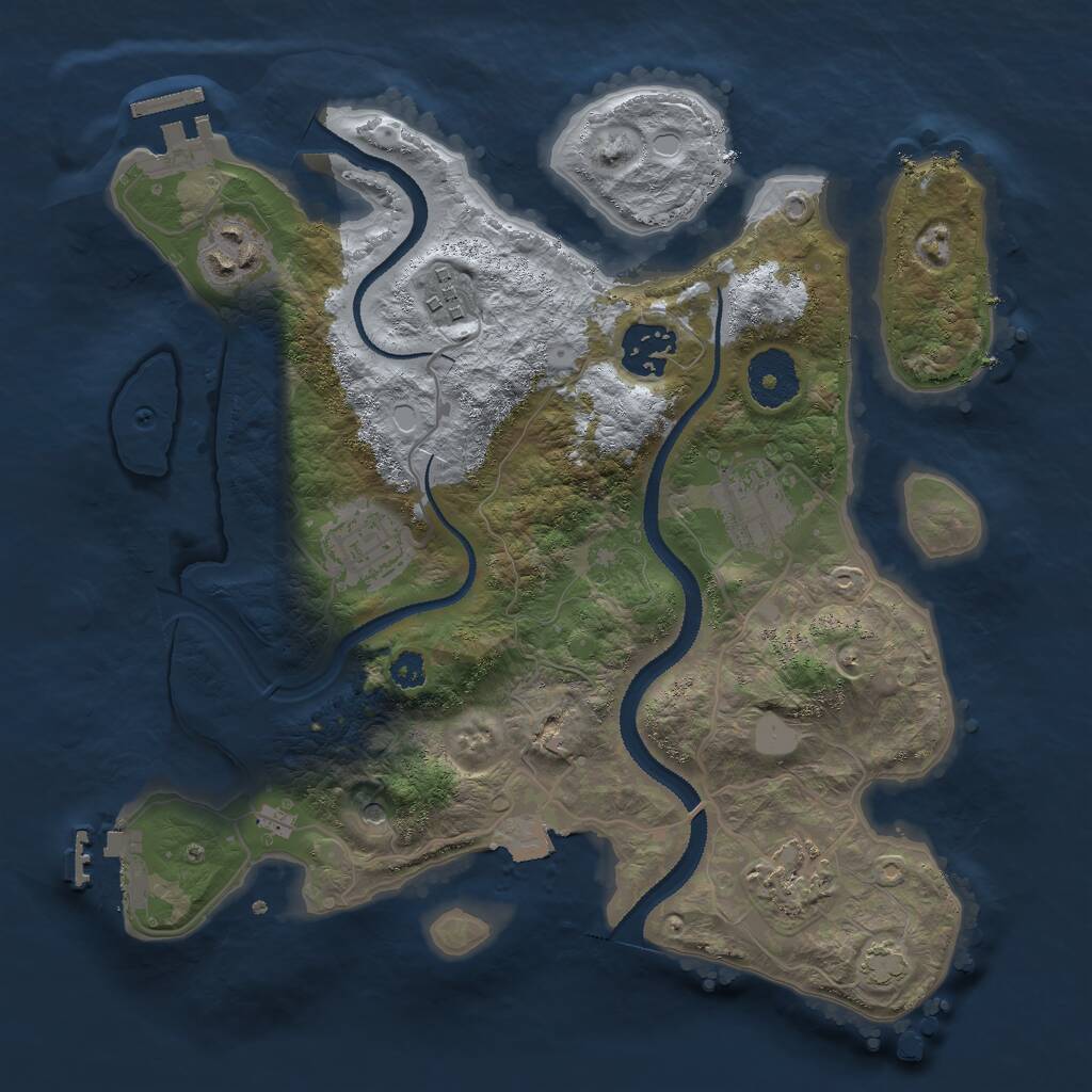 Rust Map: Procedural Map, Size: 3000, Seed: 1379308465, 11 Monuments