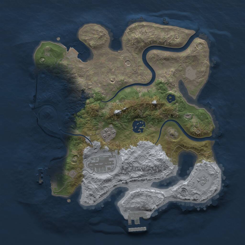 Rust Map: Procedural Map, Size: 2800, Seed: 1210271039, 9 Monuments