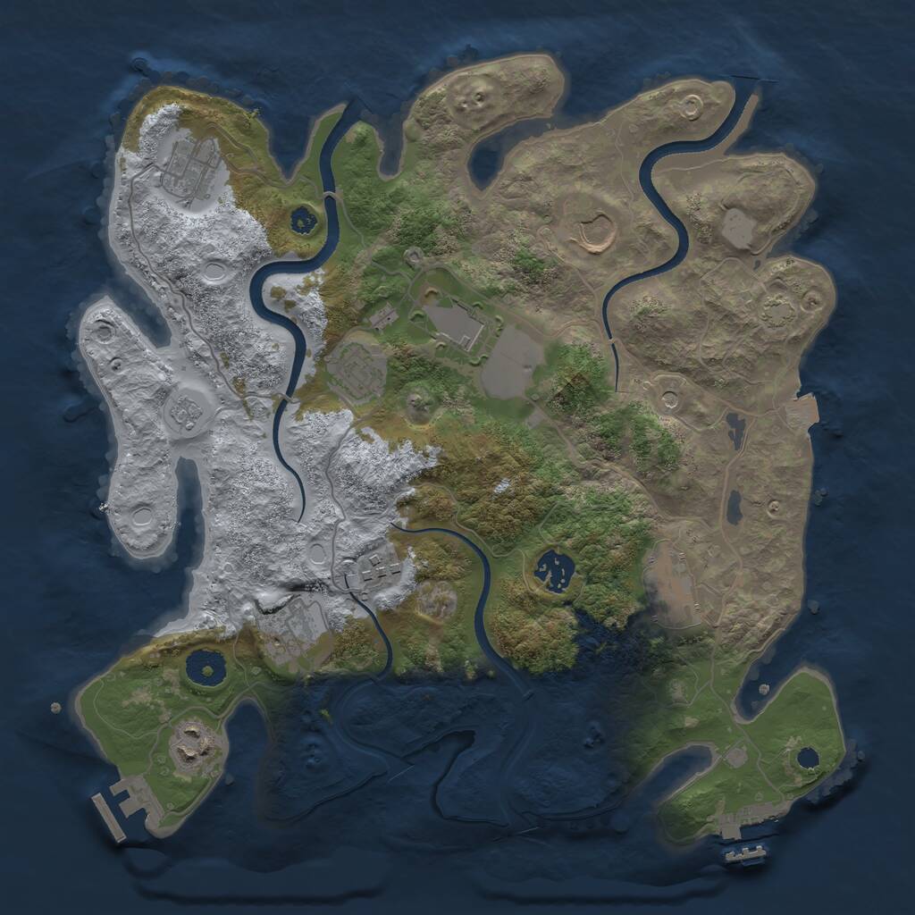 Rust Map: Procedural Map, Size: 3500, Seed: 566950, 15 Monuments