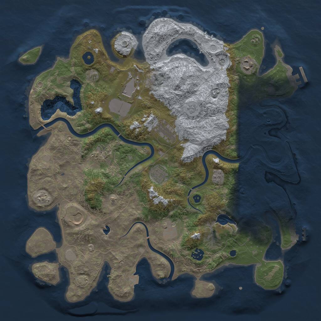 Rust Map: Procedural Map, Size: 4000, Seed: 58394, 15 Monuments