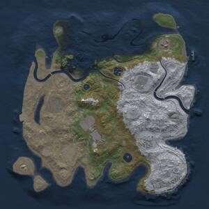 Thumbnail Rust Map: Procedural Map, Size: 3500, Seed: 484466139, 14 Monuments