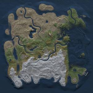 Thumbnail Rust Map: Procedural Map, Size: 4500, Seed: 1990755053, 17 Monuments