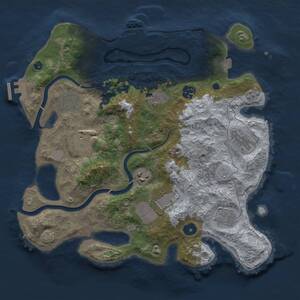Thumbnail Rust Map: Procedural Map, Size: 3500, Seed: 149455660, 15 Monuments