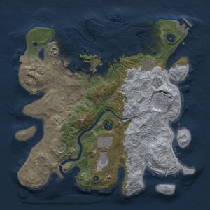 Thumbnail Rust Map: Procedural Map, Size: 3600, Seed: 376311546, 15 Monuments