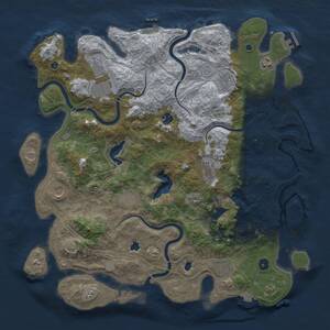 Thumbnail Rust Map: Procedural Map, Size: 4500, Seed: 1480524437, 15 Monuments