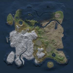 Thumbnail Rust Map: Procedural Map, Size: 3000, Seed: 1988329584, 11 Monuments