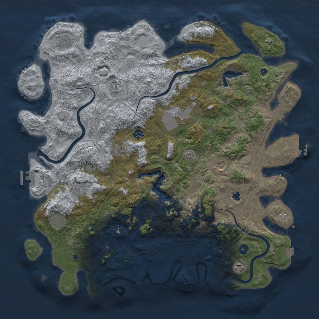 Rust Map: Procedural Map, Size: 4750, Seed: 1323040216, 16 Monuments