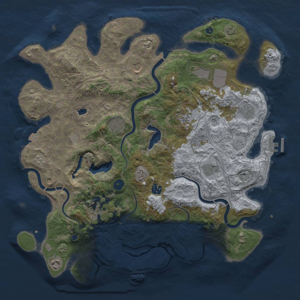 Rust Map: Procedural Map, Size: 4250, Seed: 1317748180, 16 Monuments