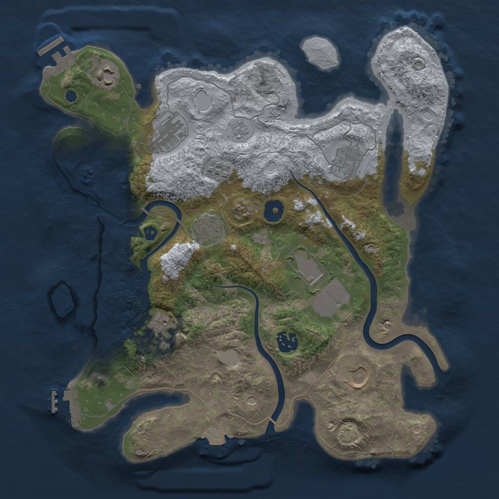 Rust Map: Procedural Map, Size: 3500, Seed: 210778343, 15 Monuments
