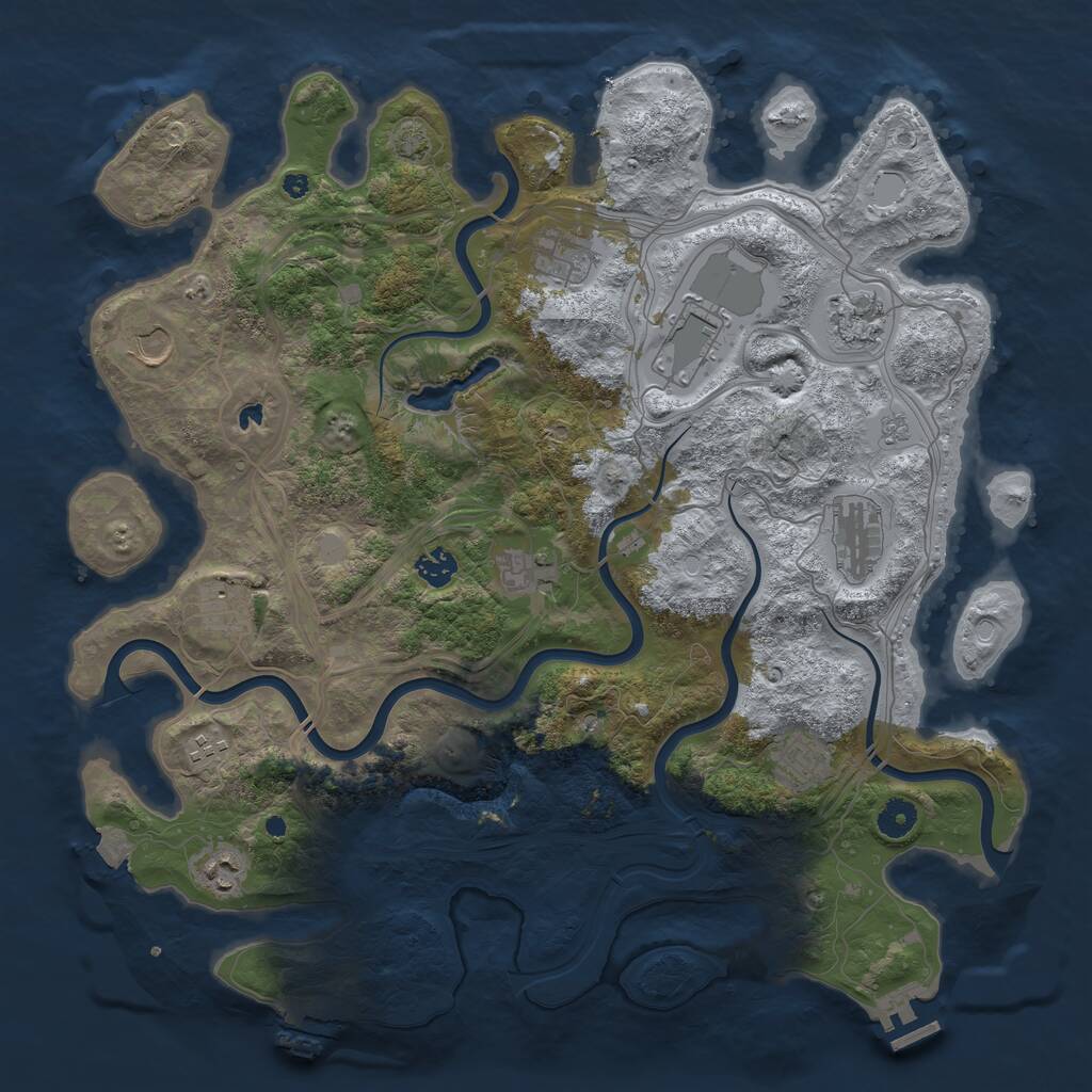 Rust Map: Procedural Map, Size: 4250, Seed: 640574881, 17 Monuments