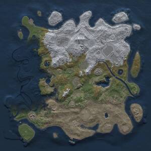 Thumbnail Rust Map: Procedural Map, Size: 4000, Seed: 727122139, 16 Monuments