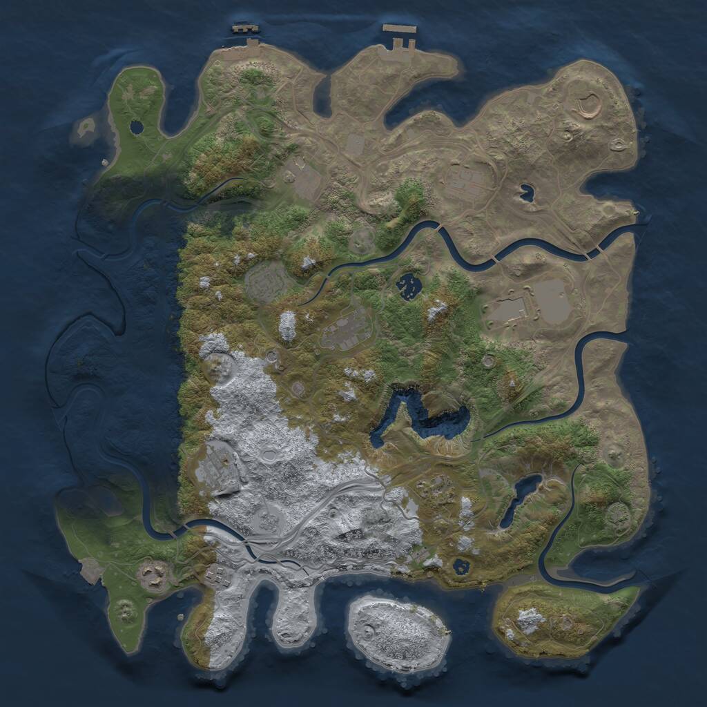 Rust Map: Procedural Map, Size: 4250, Seed: 1381307851, 17 Monuments