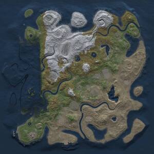 Thumbnail Rust Map: Procedural Map, Size: 4300, Seed: 157482, 16 Monuments