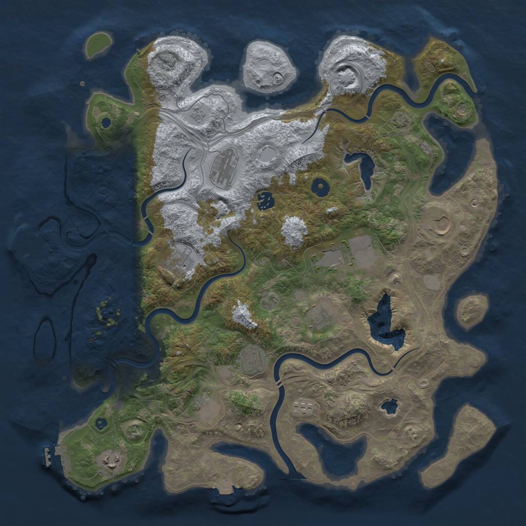 Rust Map: Procedural Map, Size: 4300, Seed: 157482, 16 Monuments