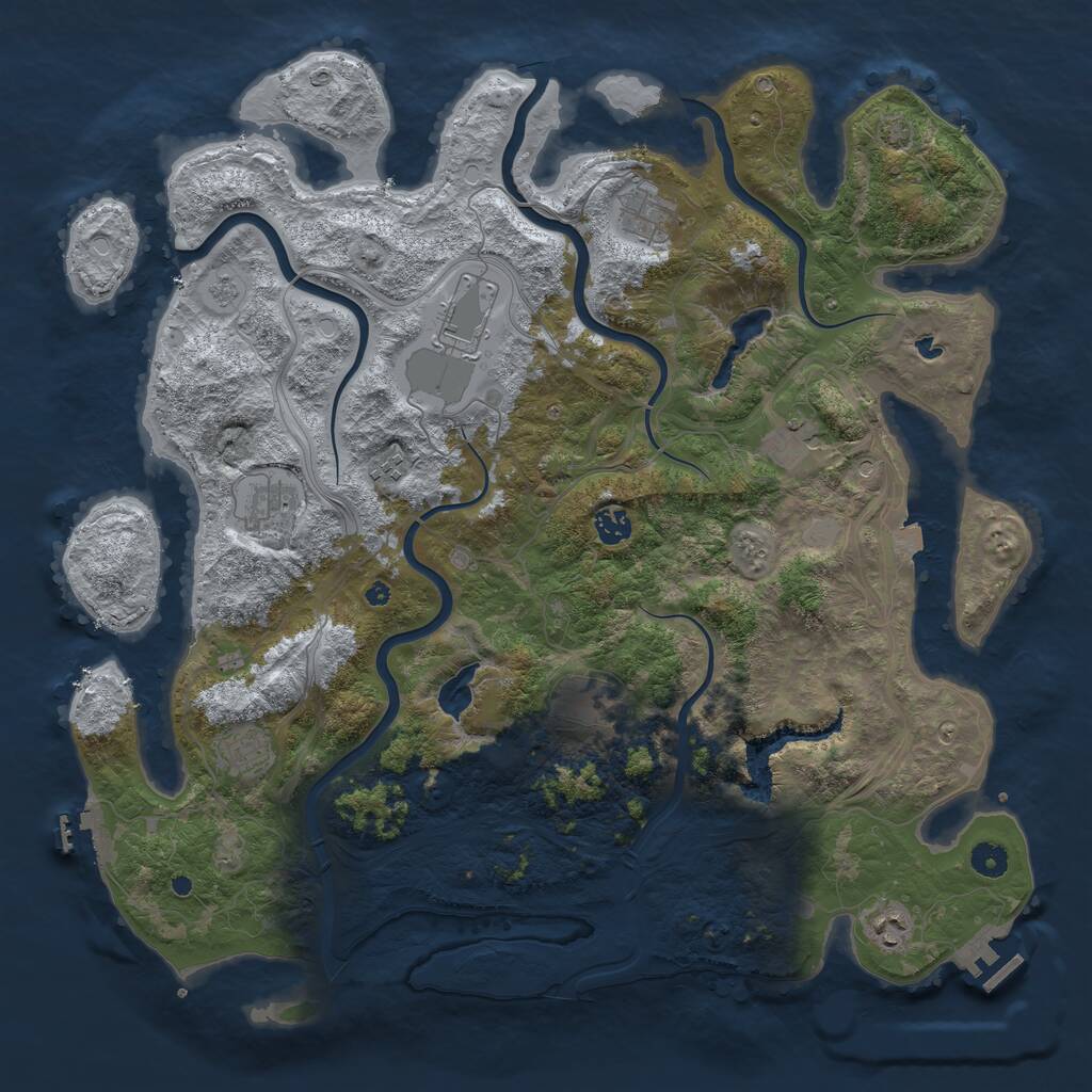 Rust Map: Procedural Map, Size: 4500, Seed: 915873050, 15 Monuments