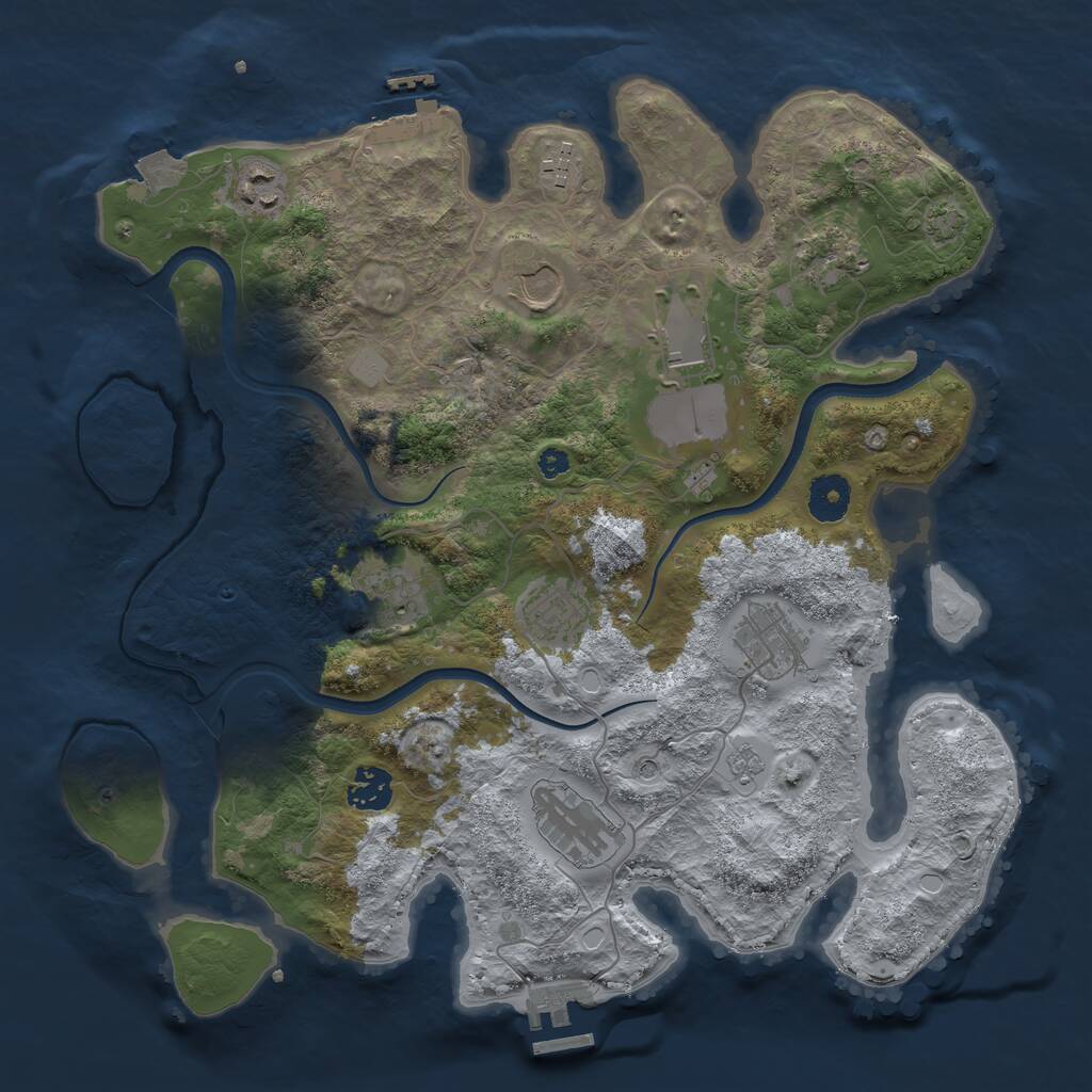 Rust Map: Procedural Map, Size: 3600, Seed: 1348144529, 16 Monuments