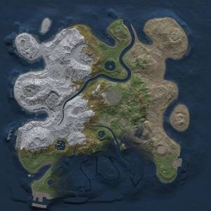 Thumbnail Rust Map: Procedural Map, Size: 3000, Seed: 821095385, 11 Monuments