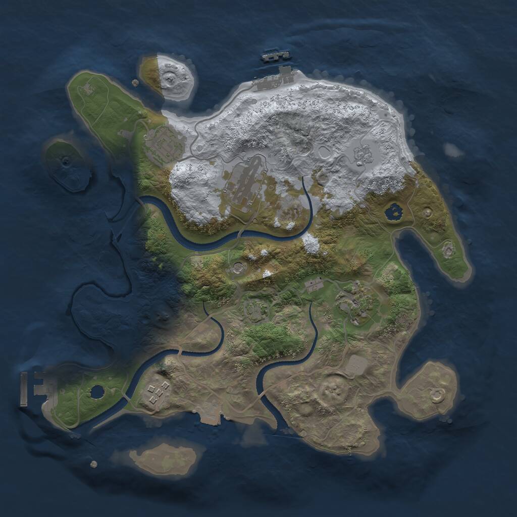 Rust Map: Procedural Map, Size: 3000, Seed: 341029525, 10 Monuments