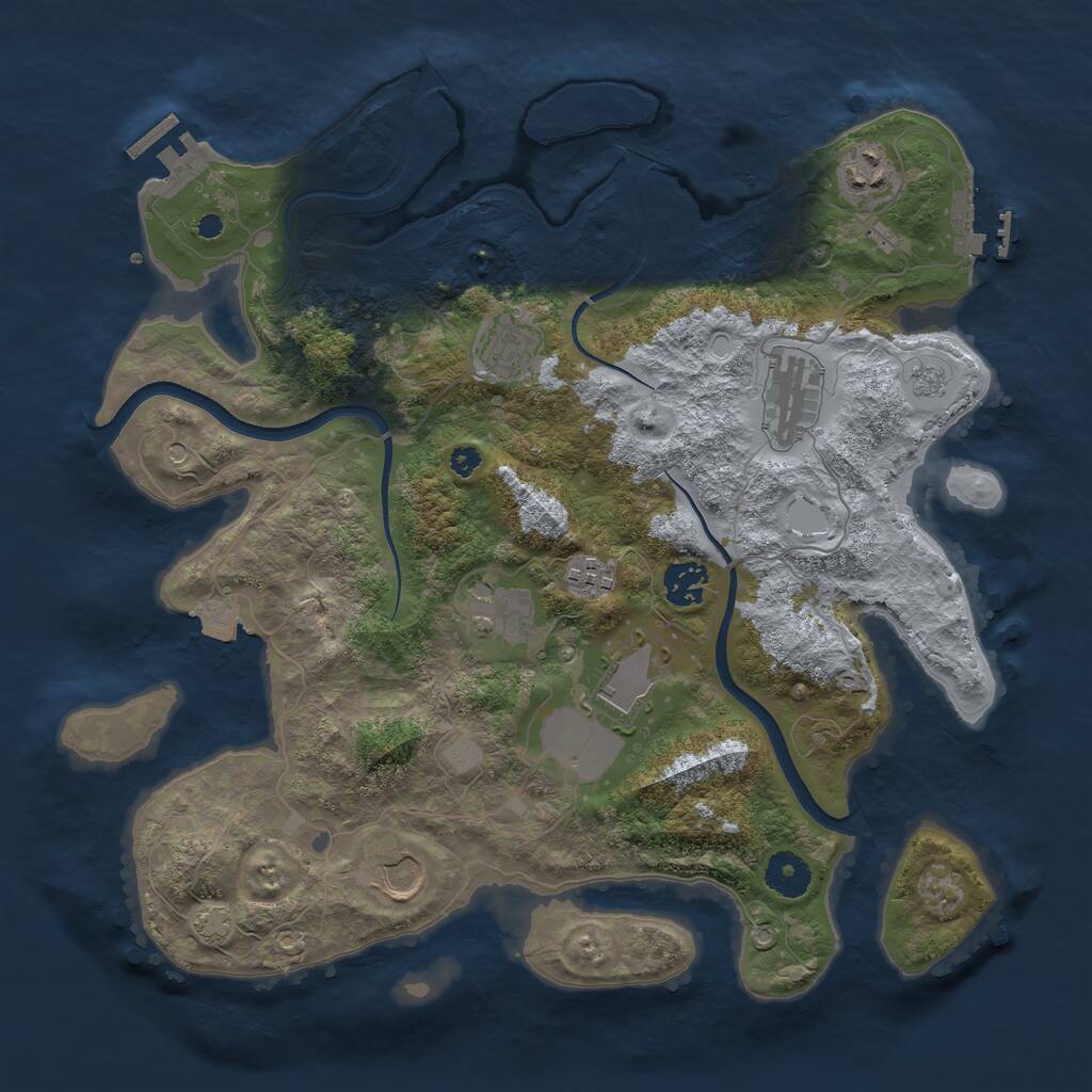 Rust Map: Procedural Map, Size: 3635, Seed: 1337, 14 Monuments