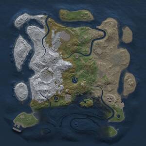 Thumbnail Rust Map: Procedural Map, Size: 3500, Seed: 1221610756, 12 Monuments