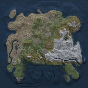 Thumbnail Rust Map: Procedural Map, Size: 3750, Seed: 582225, 17 Monuments