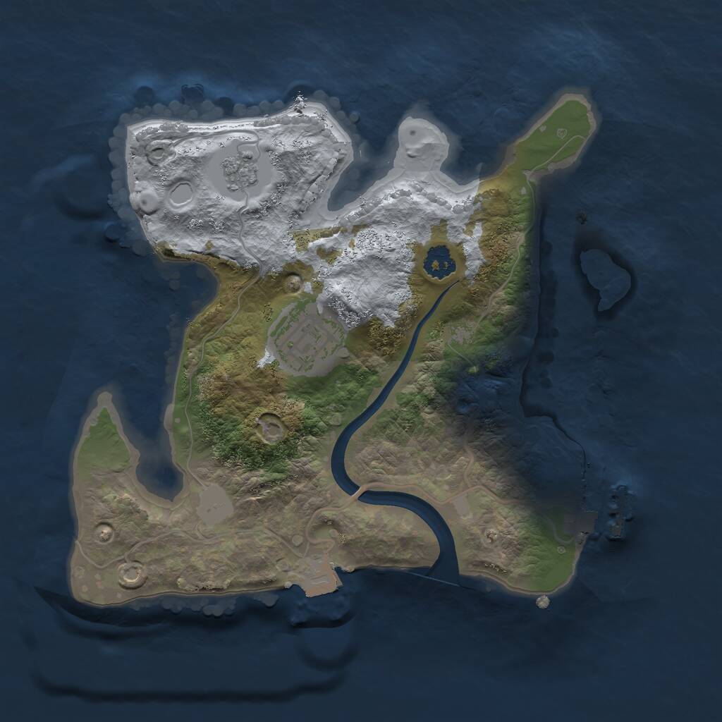 Rust Map: Procedural Map, Size: 2250, Seed: 2085420696, 4 Monuments