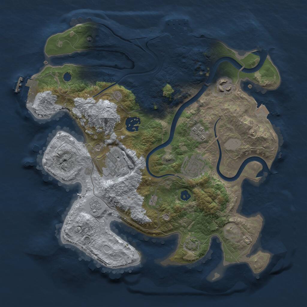 Rust Map: Procedural Map, Size: 3000, Seed: 742381, 11 Monuments