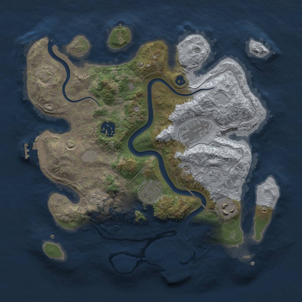 Rust Map: Procedural Map, Size: 3000, Seed: 1499999999, 11 Monuments