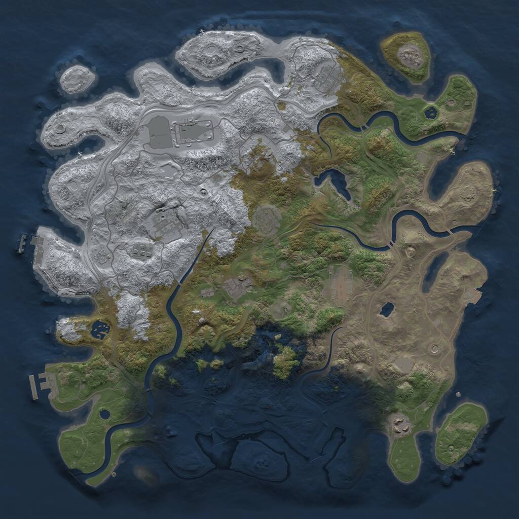 Rust Map: Procedural Map, Size: 4250, Seed: 212914700, 16 Monuments