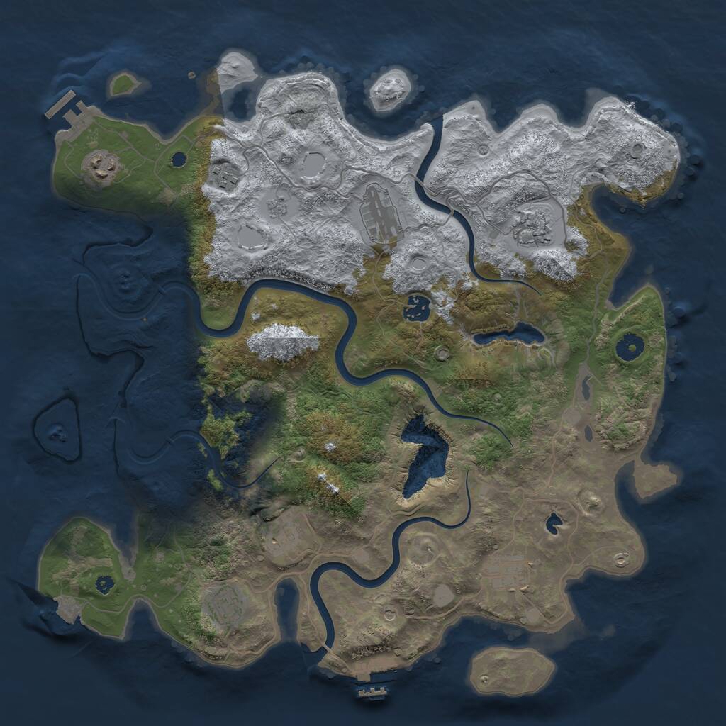 Rust Map: Procedural Map, Size: 4000, Seed: 417498786, 14 Monuments