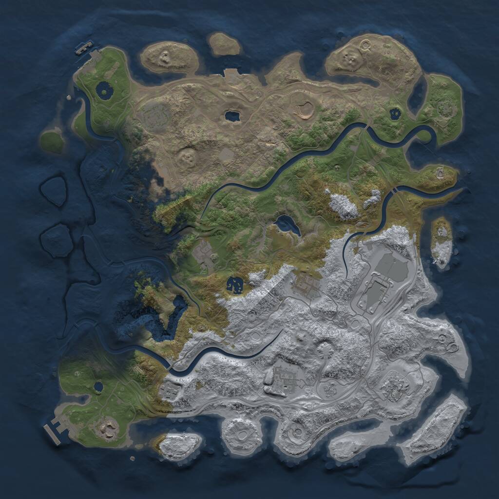 Rust Map: Procedural Map, Size: 4250, Seed: 12263057, 17 Monuments