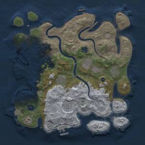 Thumbnail Rust Map: Procedural Map, Size: 3500, Seed: 848278, 14 Monuments