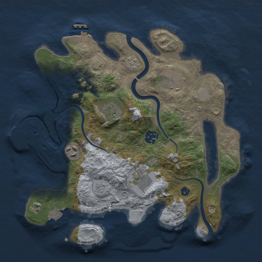 Rust Map: Procedural Map, Size: 3000, Seed: 1790226364, 12 Monuments